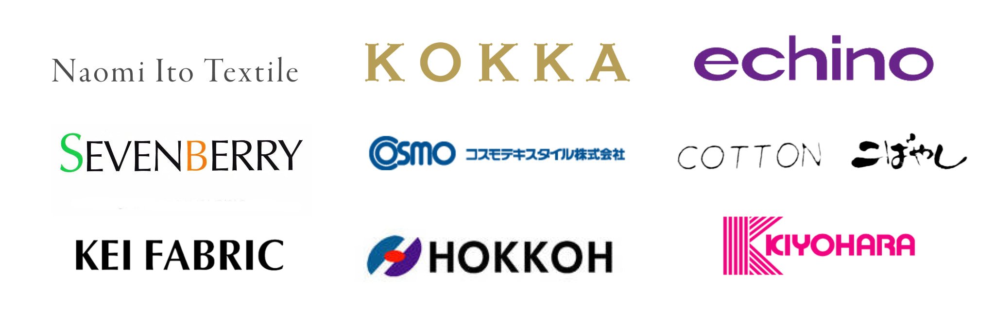 Logos japanischer Stoffhersteller